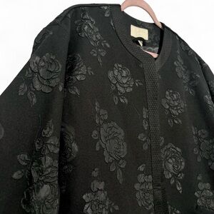 H&M Elegant Black Floral Jacquard Jacket